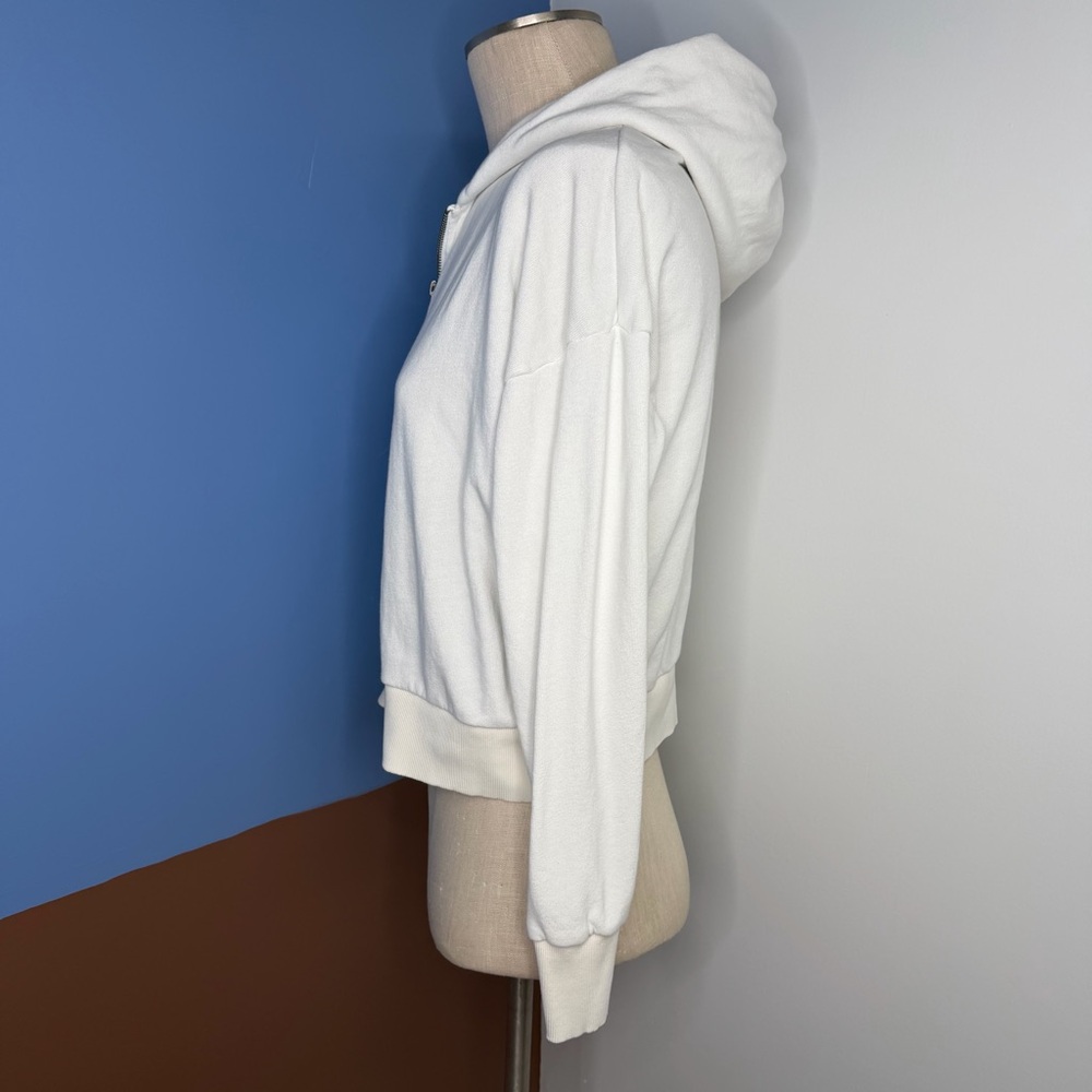 LNA Revolve Choose Happy Zip Up Hoodie in Lily White Size XS - Picture 4 of 7